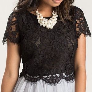 Black Lace Crop Top